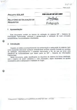 Relatório de Validação de Requisitos-Sistema SIP