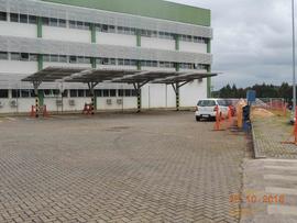Construção das garagens para veículos oficiais