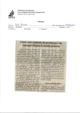 Livro com capítulo de professora do Campus Chapecó recebe prêmio