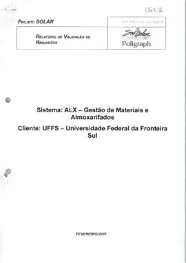 Relatório de Validação de Requisitos-Sistema ALX