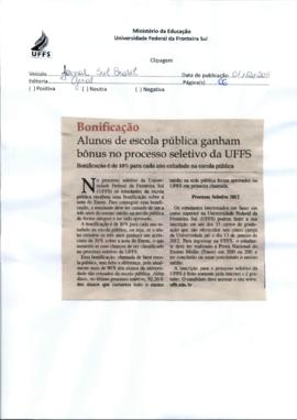 Alunos de escola pública ganham bônus no processo seletivo da UFFS
