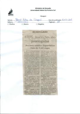 UFFS - Inscrições para processo seletivo disponibiliza mais de 2 mil vagas