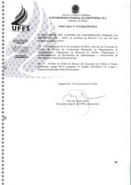 Portaria 473-GR-2010