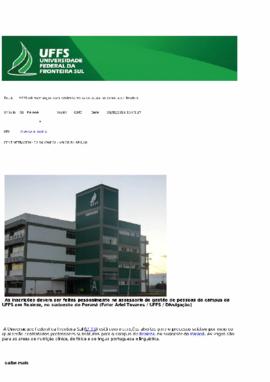UFFS oferece vagas para professores substitutos no Campus Realeza