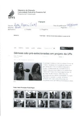 Gêmeas são pré-selecionadas em projeto da Uffs