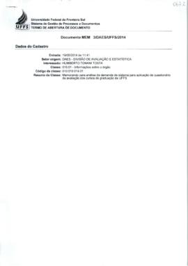 Memorando para análise da demanda de sistemas