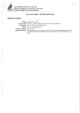 Memorando solicitando atualização de funcionalidades no SGPD