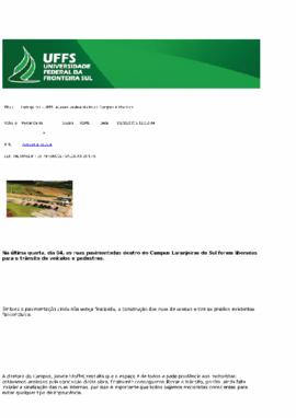 Acesso pavimentado ao Campus Laranjeiras é liberado