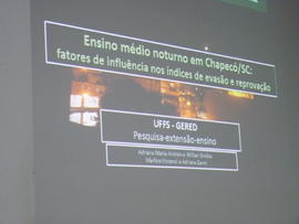Apresentação pesquisa ensino médio noturno em Chapecó