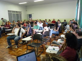 Assembleia de professores em greve