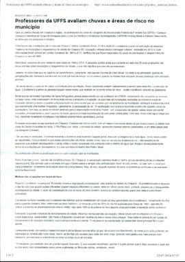 Professores da UFFS avaliam chuvas e áreas de risco