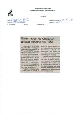 Trabalho de estudante de Enfermagem em evento realizado em Cuba