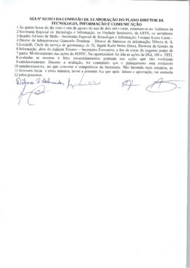 Ata 02 da Comissão de Elaboração do PDTIC