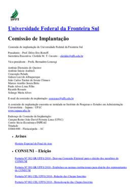 Relação de servidores que formaram a Comissão de Implantação da UFFS