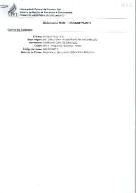 Memorando respondendo solicitação de criação de funcionalidade no SGPD