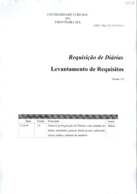 Levantamento de Requisitos do Sistema de Diárias