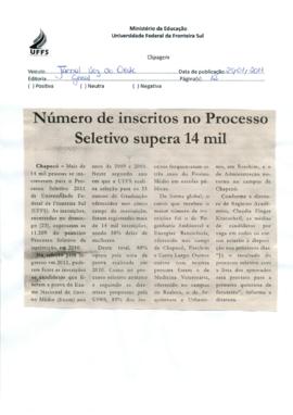 Número de inscritos no Processo Seletivo supera 14 mil