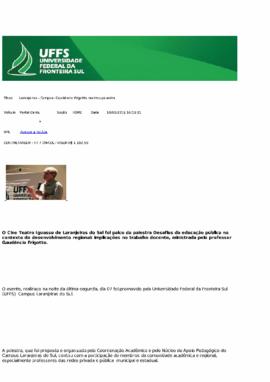 Laranjeiras - Campus: Gaudêncio Frigotto realizou palestra