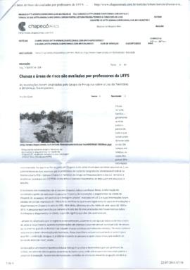 Chuvas e áreas de risco são avaliadas por professores da UFFS