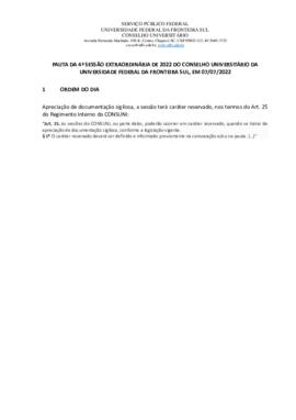 4ª Sessão Extraordinária CONSUNI - 2022