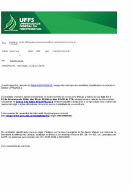 Laranjeiras do Sul: UFFS publica segunda chamada de candidatos para cursos de graduação