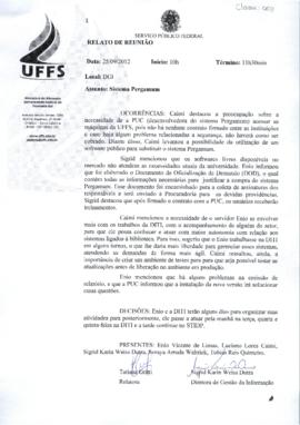 Relato de Reunião de Trabalho - Pergamum
