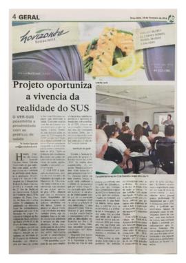 Projeto oportuniza a vivência da realidade do SUS