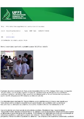 UFFS - Campus Cerro Largo - Restaurante Universitário inicia funcionamento