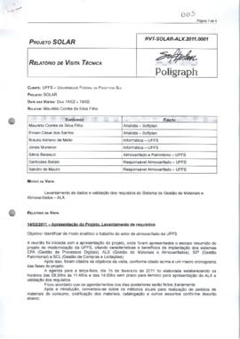 Relatório de Visita Técnica - Validação do ALX