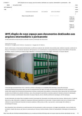 Novo espaço para Arquivo Intermediário e Permanente