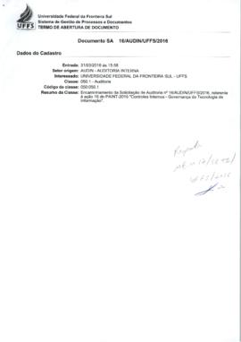 Solicitação de Auditoria nº 16