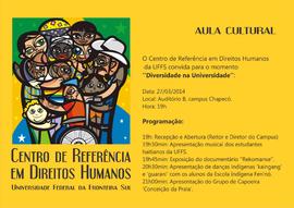 Convite Aula Cultural Diversidade na Universidade