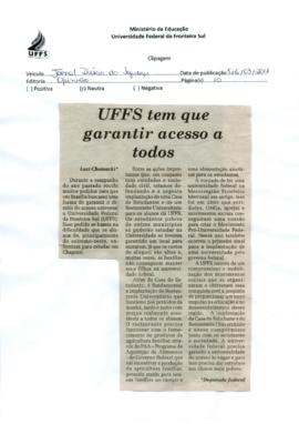 Opinião - UFFS tem que garantir acesso a todos