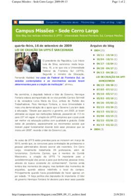 Lei de criação da UFFS é sancionada