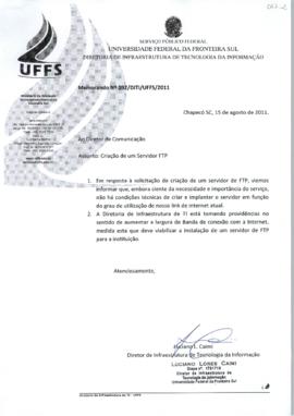Memorando solicitando criação de um servidor FTP