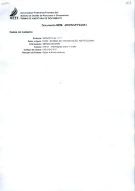 Memorando sobre Siglas e Nomenclaturas da SETI - DGI