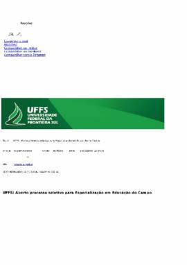 Aberto processo seletivo para Especialização em Educação do Campo