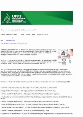 Curso de Engenharia Civil da URI-FW é reconhecido pelo MEC