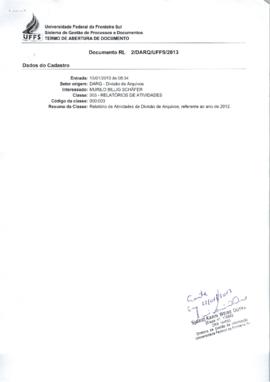 Relatório de Atividades da Divisão de Arquivos
