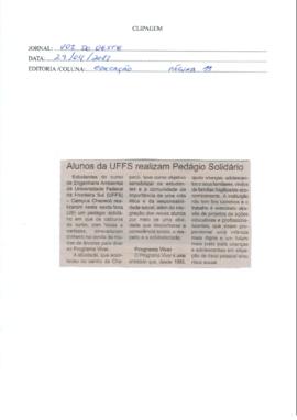 Alunos da UFFS realizam Pedágio Solidário