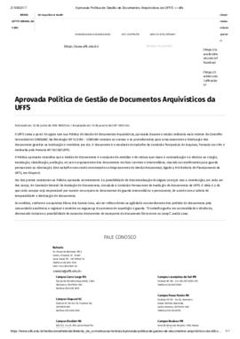 Aprovada Política de Gestão de Documentos Arquivísticos da UFFS
